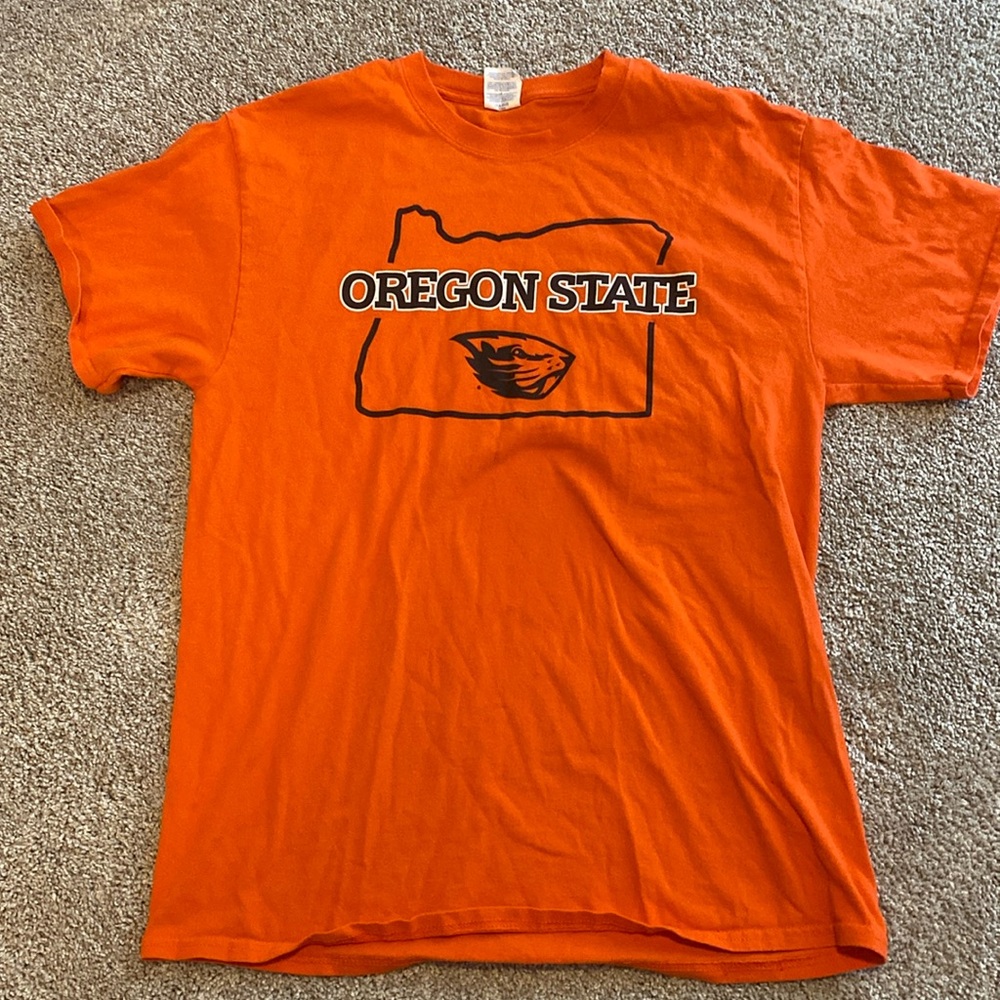 Oregon State University Large Orange Beaver Tee Short Sleeve T-shirt